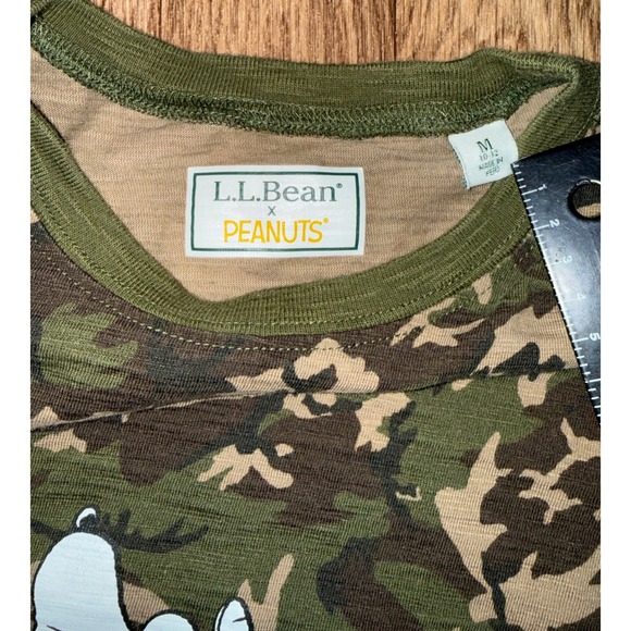 Kids L.L. Bean x Peanuts Snoopy Happy Camper Camo T‎ Shirt Size M Youth - Picture 3 of 7